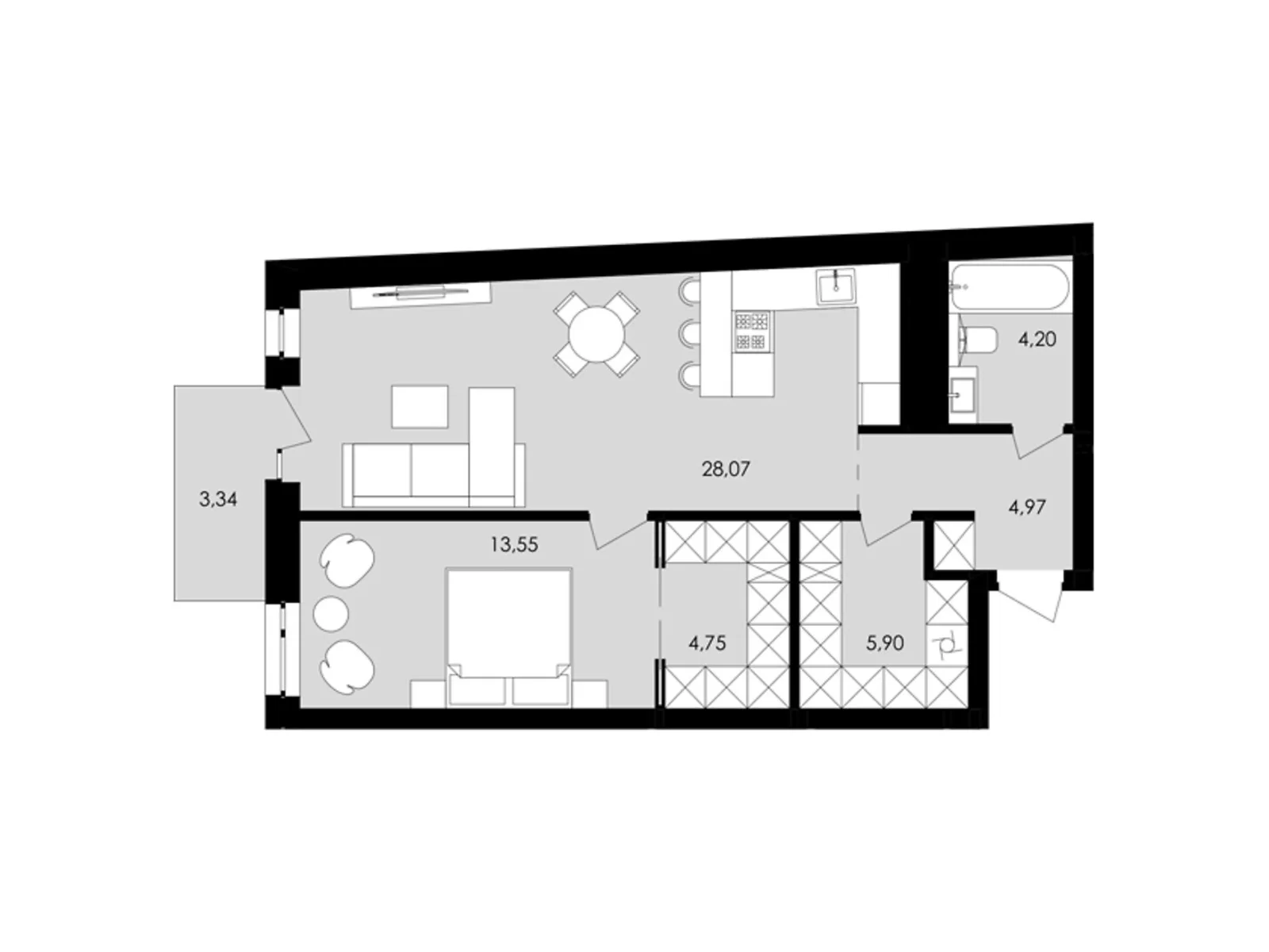 Продается 1-комнатная квартира 60.33 кв. м в Львове, ул. Замарстиновская, 76 - фото 1