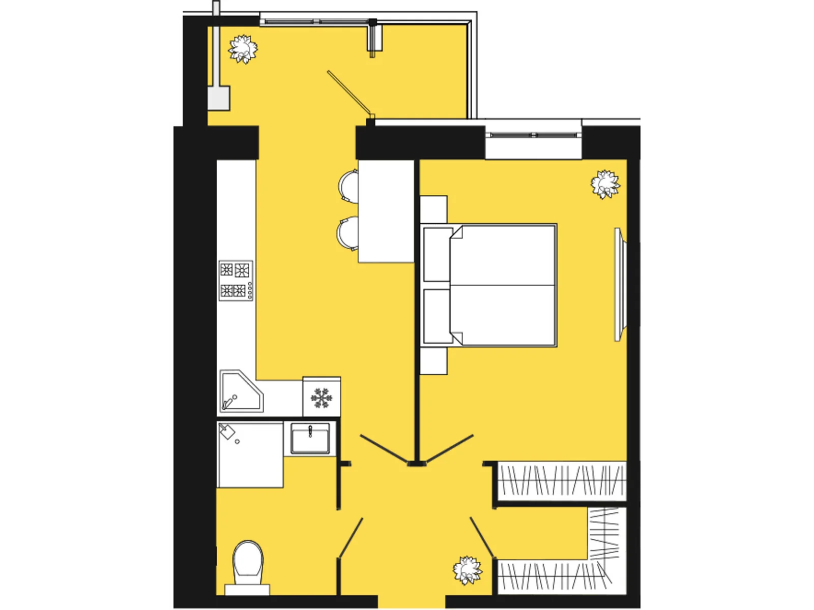 Продается 1-комнатная квартира 46.9 кв. м в Слобожанском, ул. Содружества, 10 - фото 1