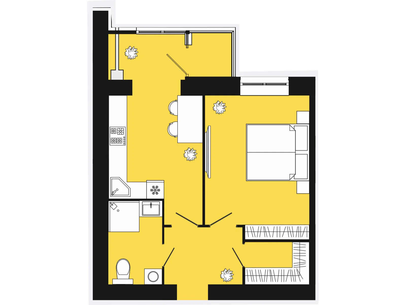 Продається 1-кімнатна квартира 46.6 кв. м у Слобожанському, вул. Співдружності, 10 - фото 1