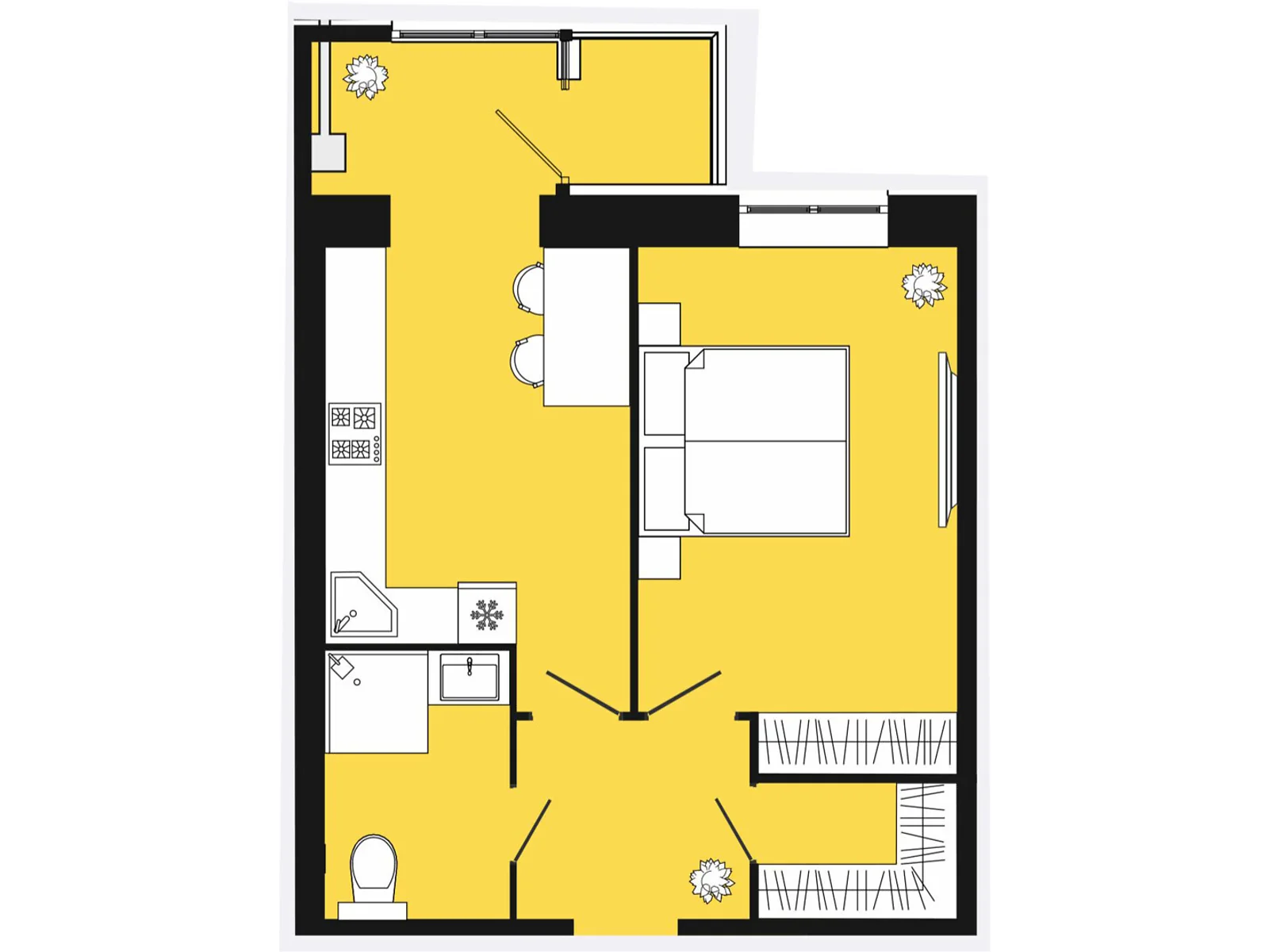 Продается 1-комнатная квартира 46.2 кв. м в Слобожанском, ул. Содружества, 10 - фото 1