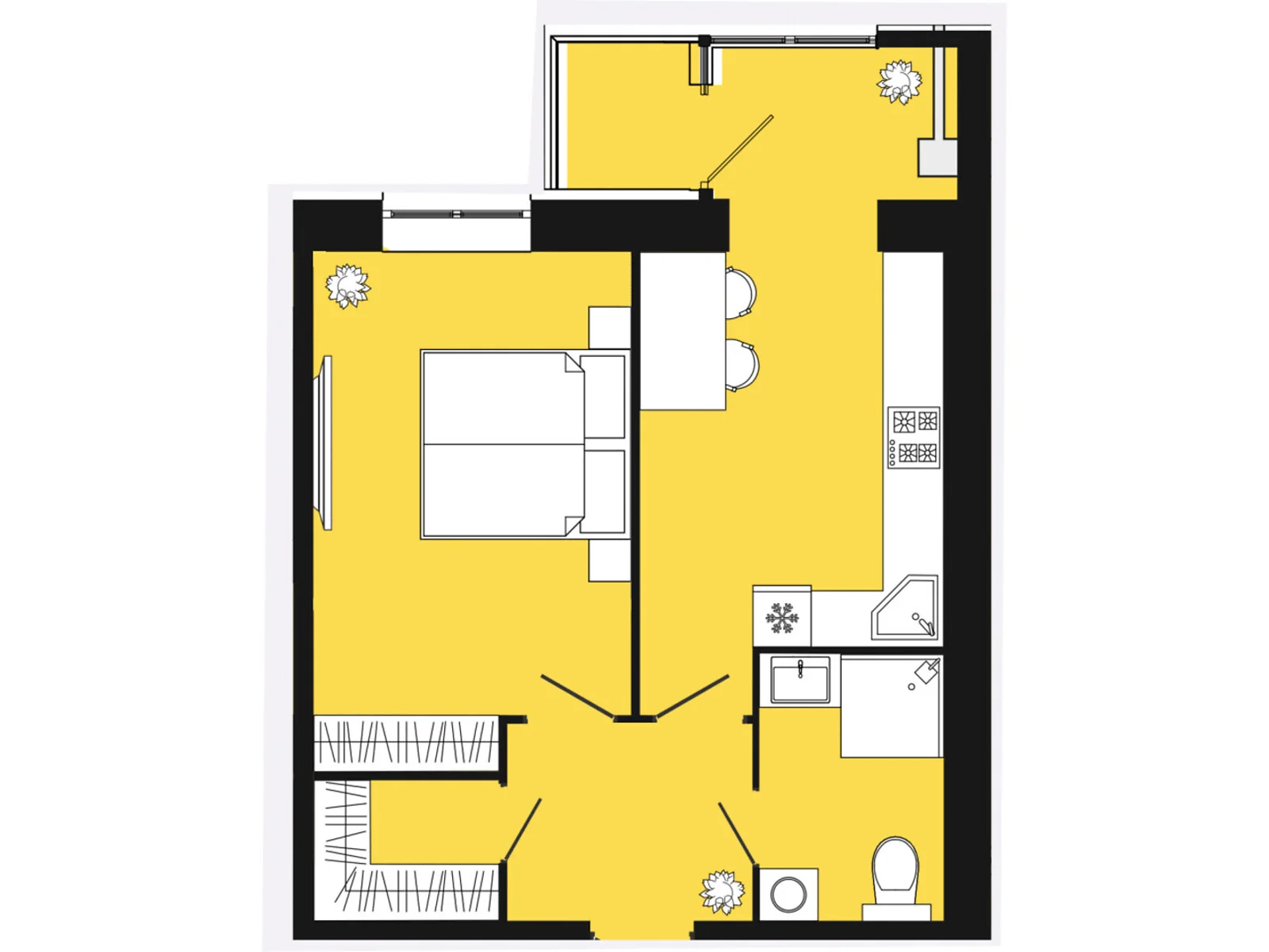 Продается 1-комнатная квартира 46.2 кв. м в Слобожанском, ул. Содружества, 10 - фото 1
