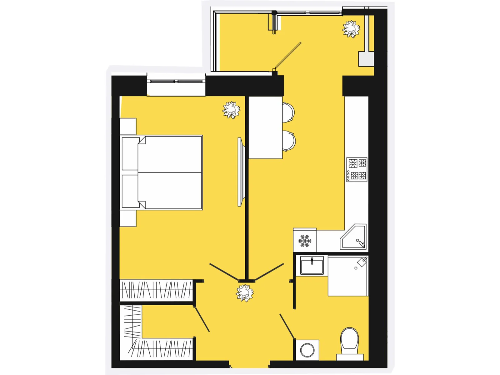 Продается 1-комнатная квартира 45.4 кв. м в Слобожанском, ул. Содружества, 10 - фото 1