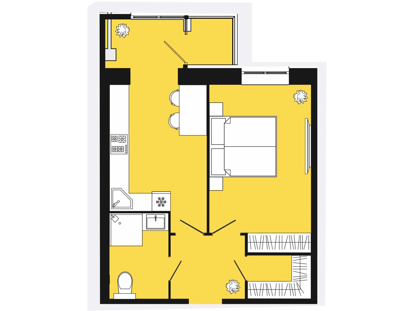 Продается 1-комнатная квартира 45.4 кв. м в Слобожанском, ул. Содружества, 10 - фото 1