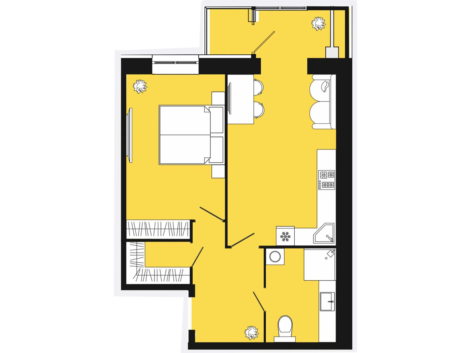 Продается 1-комнатная квартира 54 кв. м в Слобожанском, ул. Содружества, 10 - фото 1