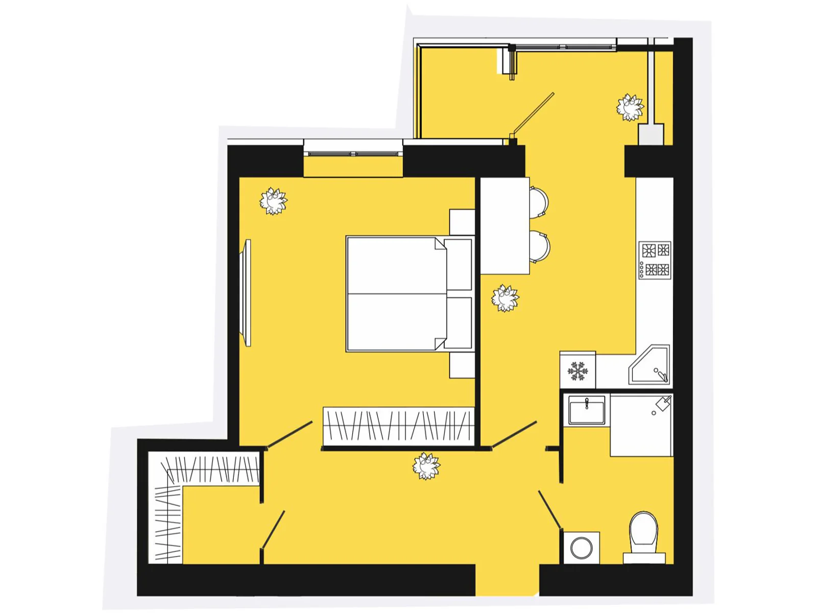 Продается 1-комнатная квартира 51.3 кв. м в Слобожанском, ул. Содружества, 10 - фото 1