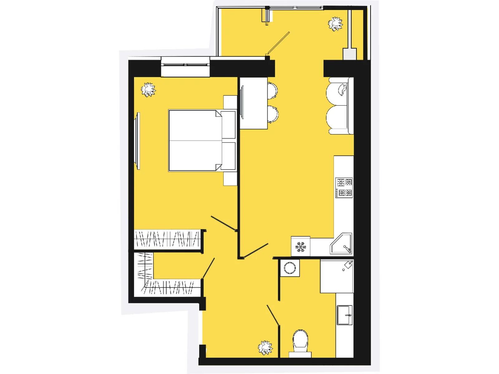 Продается 1-комнатная квартира 54.6 кв. м в Слобожанском, ул. Содружества, 10 - фото 1