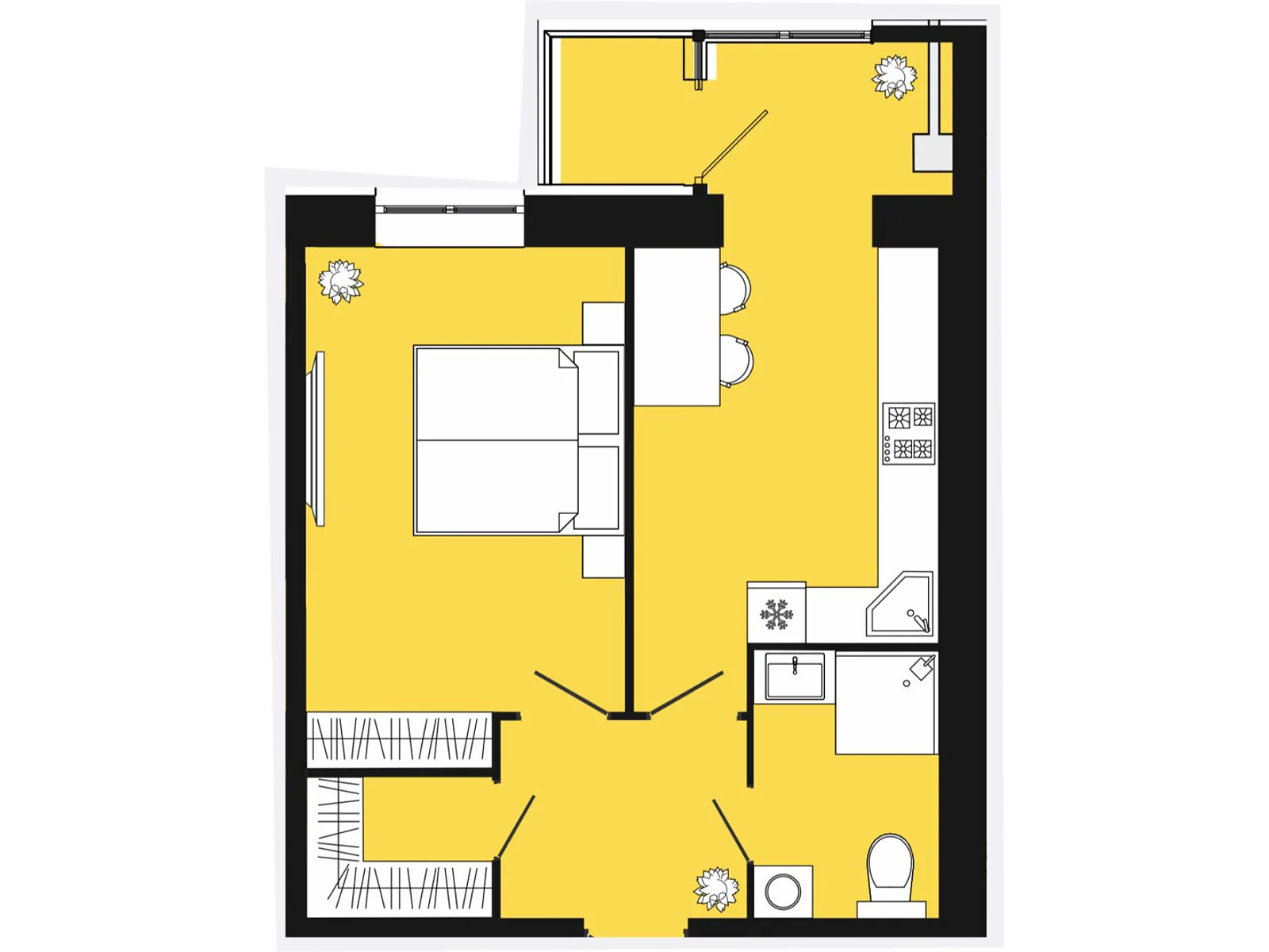 Продается 1-комнатная квартира 46.9 кв. м в Слобожанском, ул. Содружества, 10 - фото 1