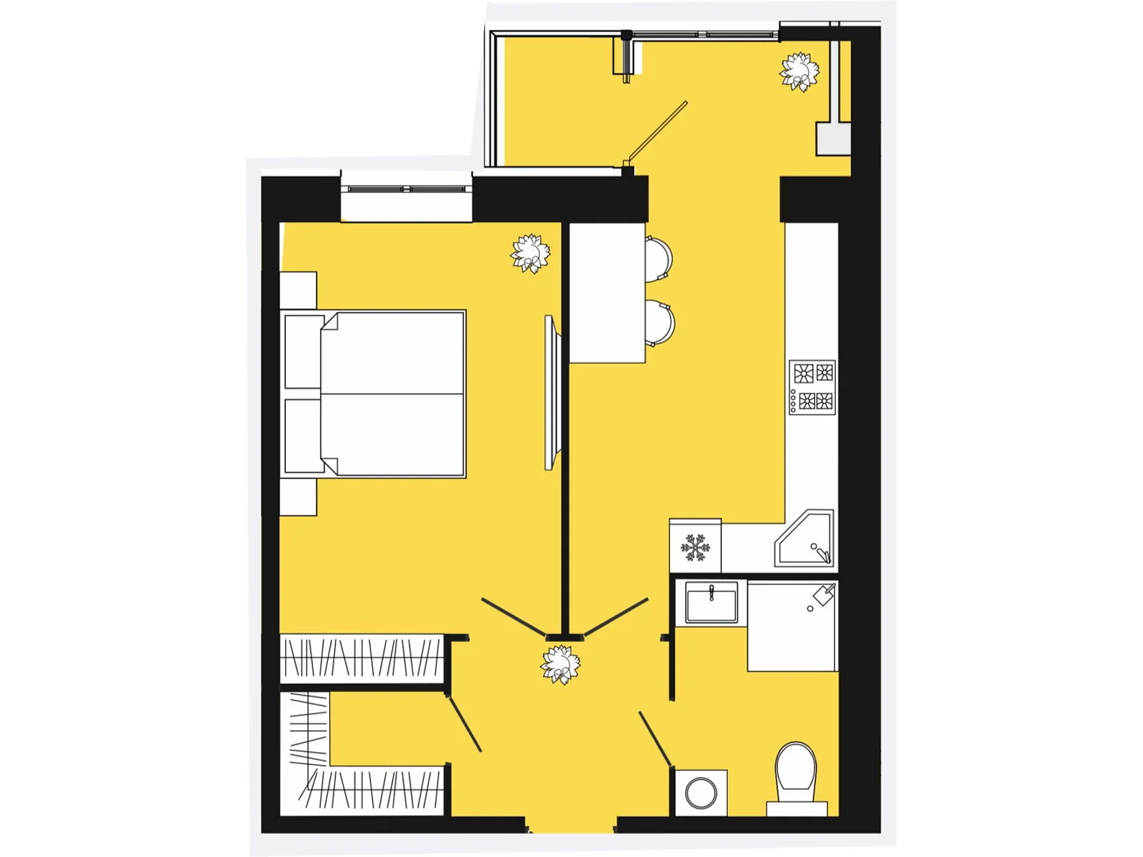 Продается 1-комнатная квартира 46 кв. м в Слобожанском, ул. Содружества, 10 - фото 1