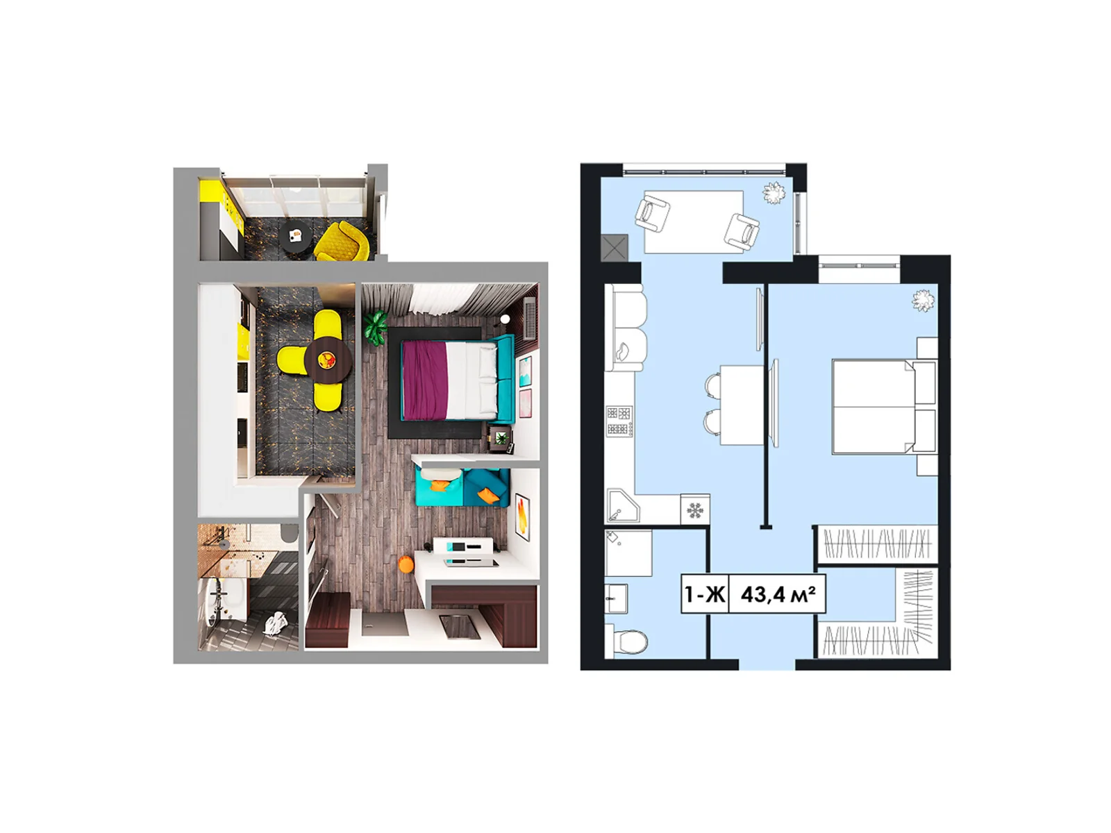 Продается 1-комнатная квартира 43.4 кв. м в Днепре, Запорожское шоссе, 32 - фото 1