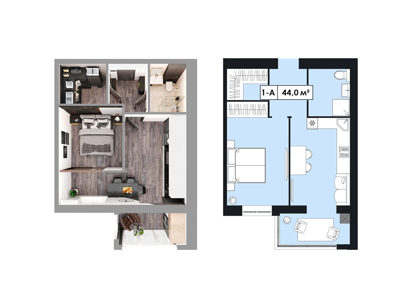 Продается 1-комнатная квартира 44 кв. м в Днепре, цена: 36520 $ - фото 1