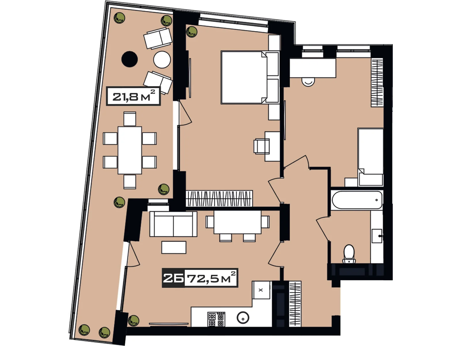 Продается 2-комнатная квартира 81 кв. м в Днепре, ул. Набережная Победы, 152 - фото 1