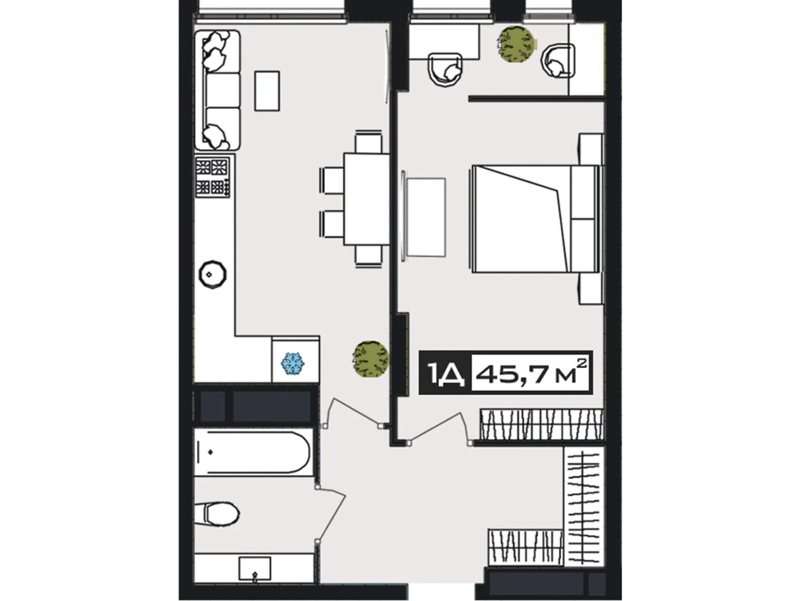 Продается 1-комнатная квартира 45.7 кв. м в Днепре, ул. Набережная Победы, 152 - фото 1
