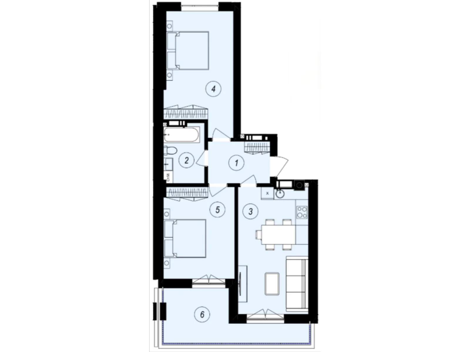 Продается 2-комнатная квартира 65.75 кв. м в Ужгороде, ул. Тлехаса, 89А - фото 1