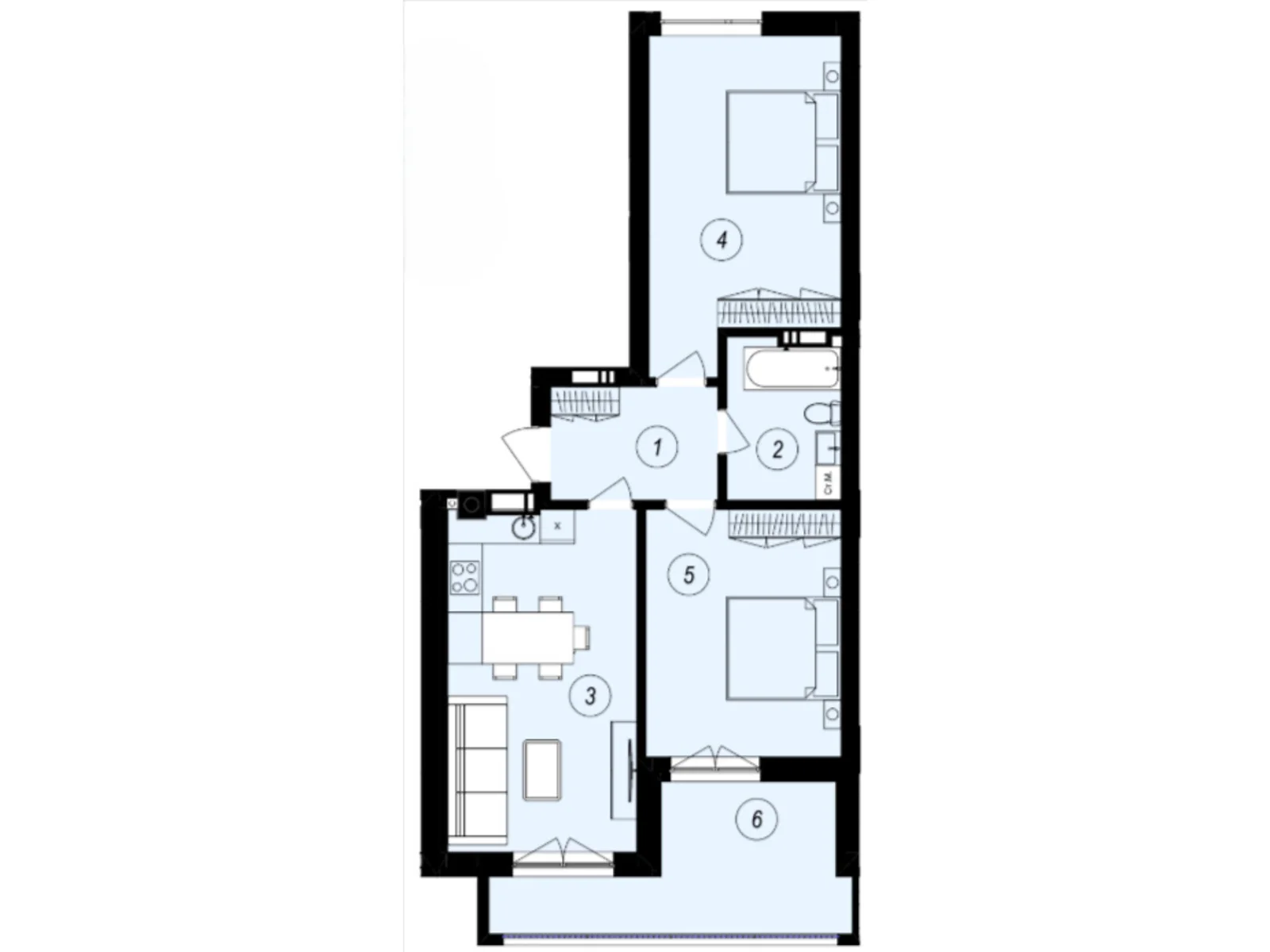 Продается 2-комнатная квартира 69.24 кв. м в Ужгороде, ул. Тлехаса, 89А - фото 1