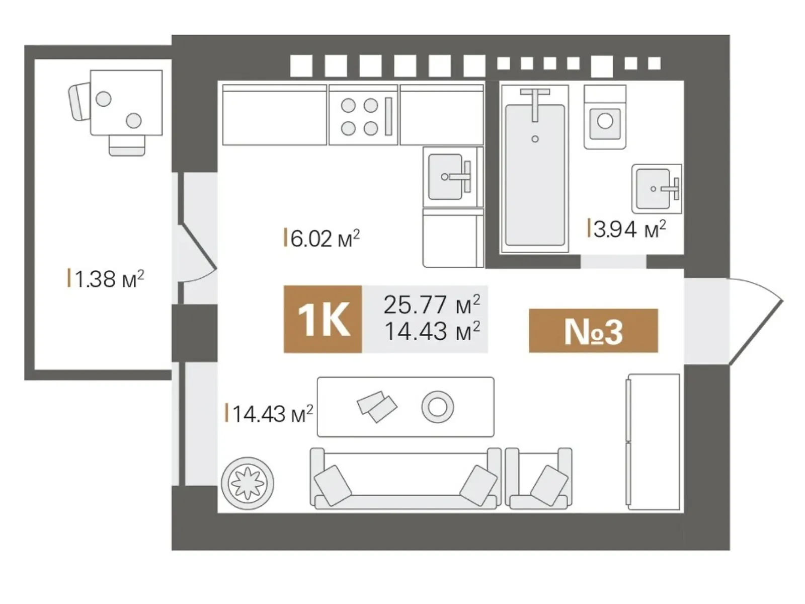 Продается 1-комнатная квартира 27.55 кв. м в Софиевской Борщаговке, ул. Санаторная, 20 - фото 1
