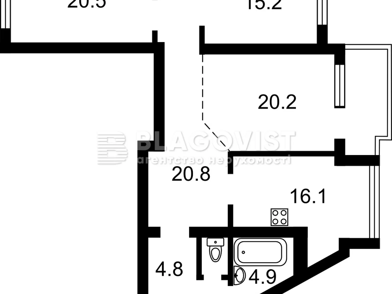 Продається 3-кімнатна квартира 107.3 кв. м у Києві, просп. Миколи Бажана, 30 - фото 1