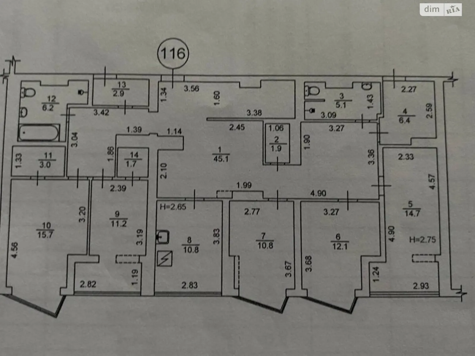 Продается 5-комнатная квартира 147.6 кв. м в Киеве, ул. Драгоманова, 2 - фото 1