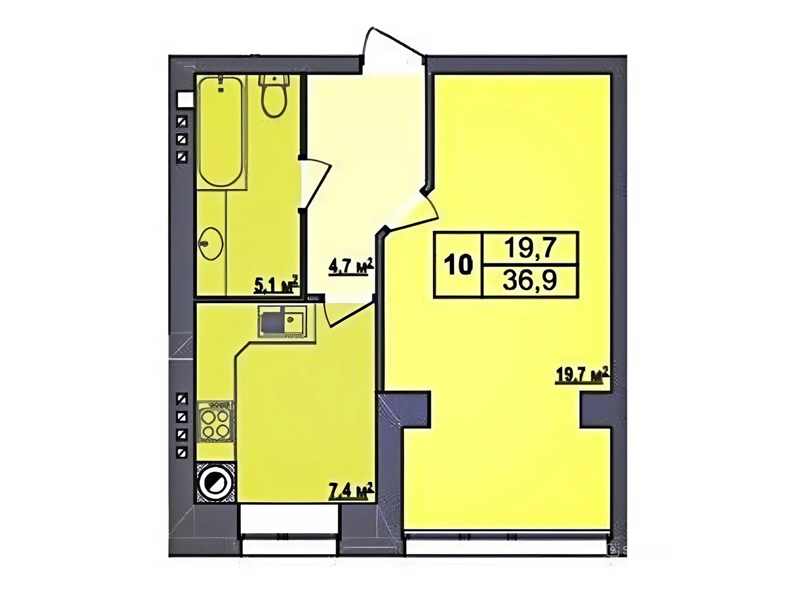Продается 1-комнатная квартира 36.9 кв. м в Стрижавке, ул. Киевская - фото 1