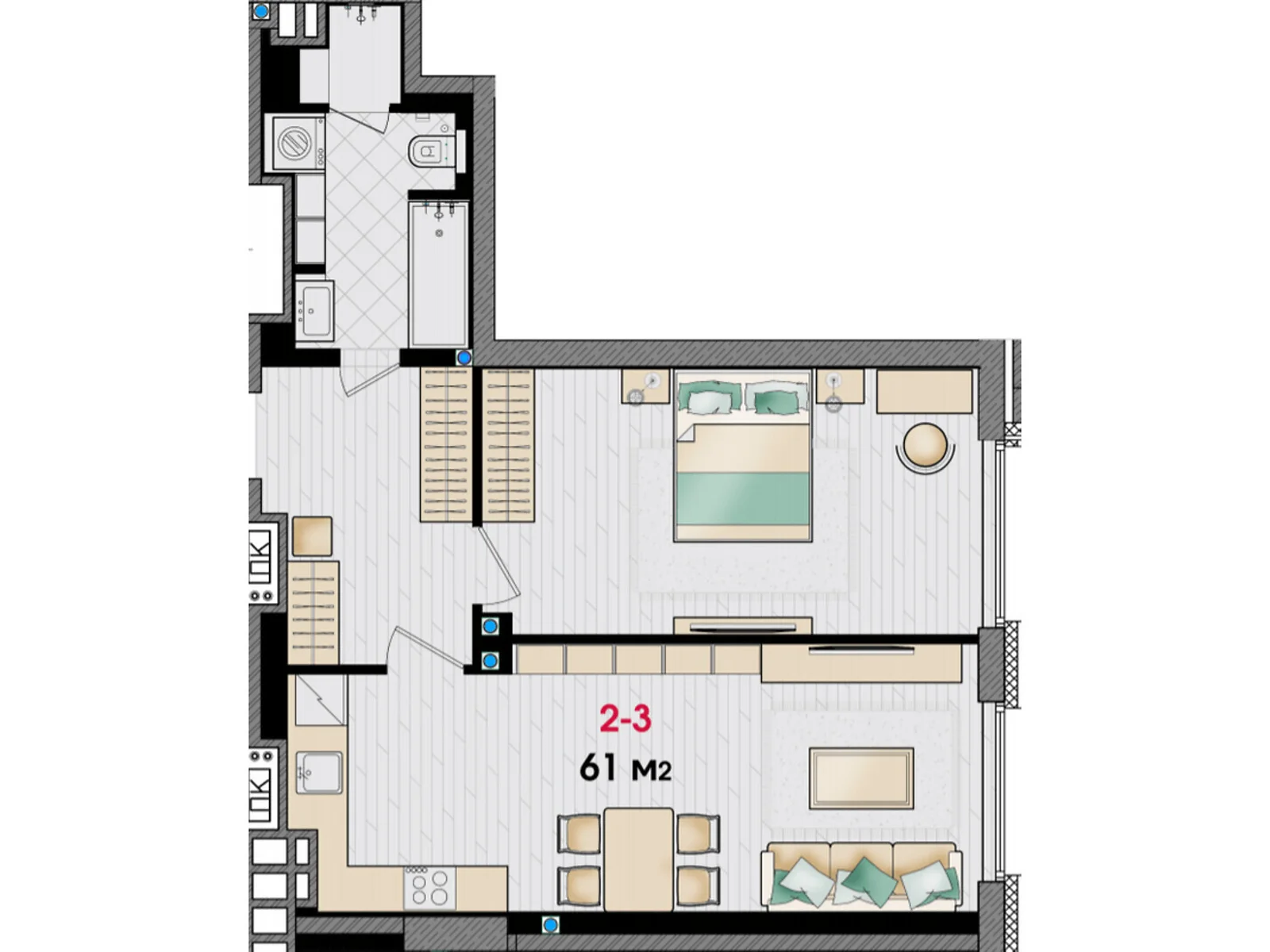 Продается 1-комнатная квартира 61 кв. м в Днепре, ул. Уляновская(Ульянова), 11 - фото 1