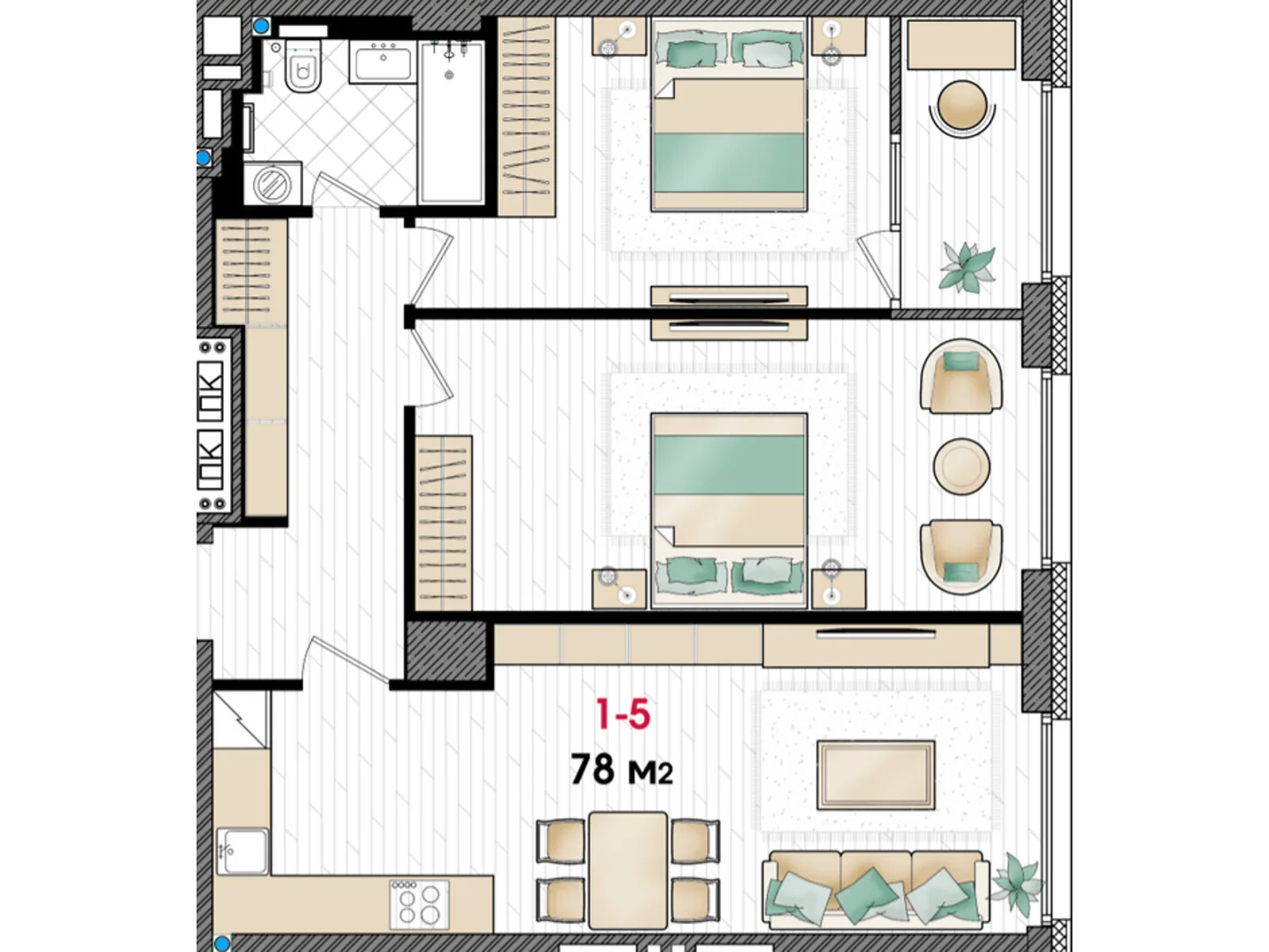 Продается 2-комнатная квартира 78 кв. м в Днепре, ул. Уляновская(Ульянова), 11 - фото 1