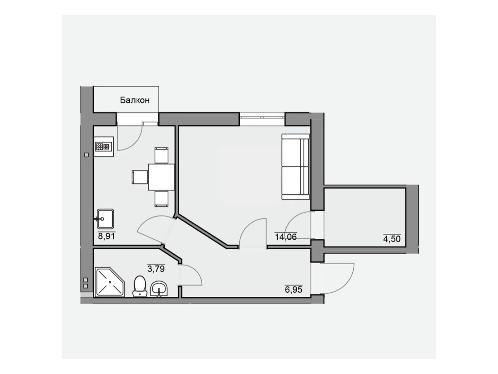 Продается 1-комнатная квартира 39.43 кв. м в Березиной, ул. Каштановая - фото 1