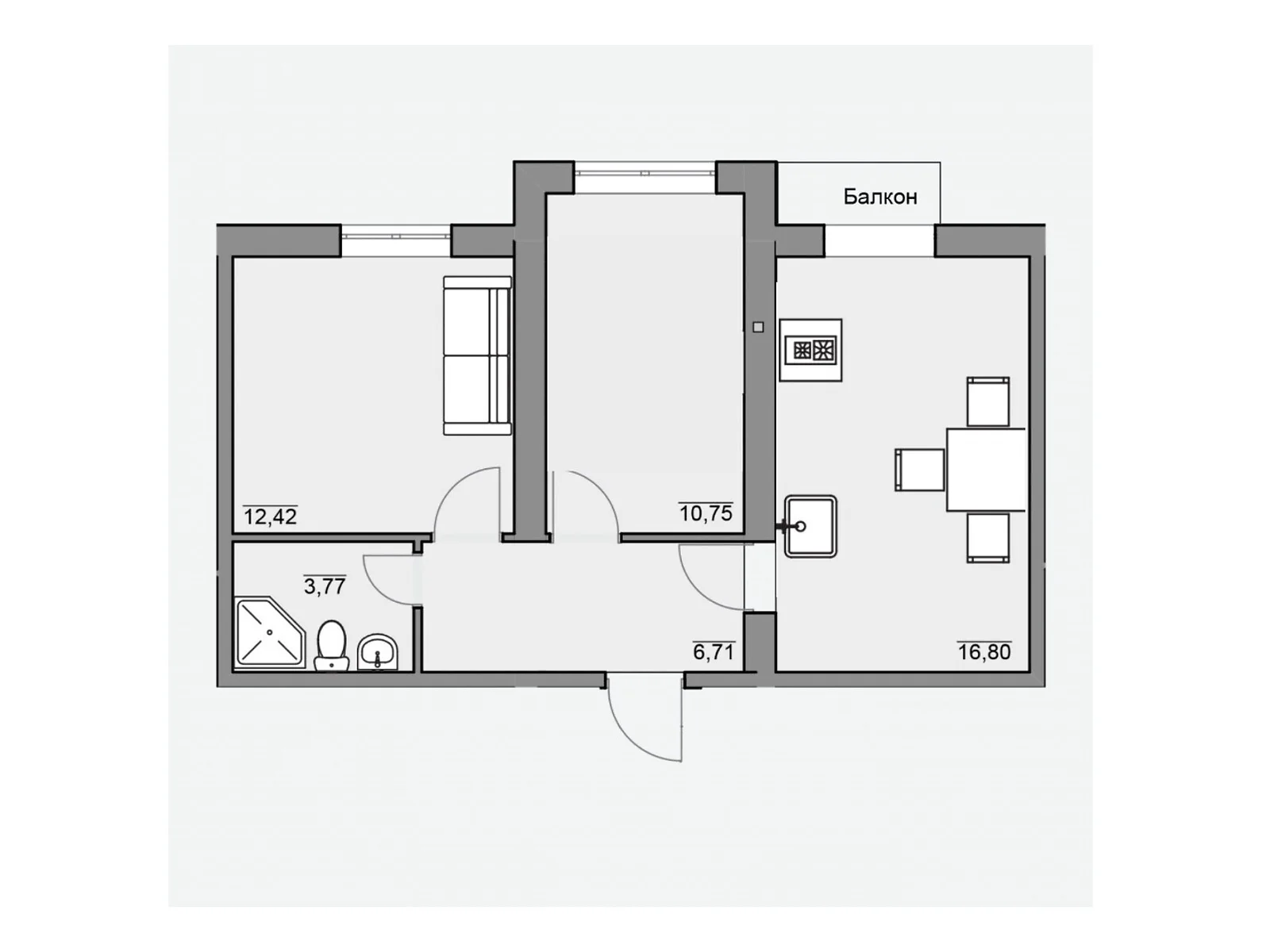 Продается 2-комнатная квартира 51.23 кв. м в Березиной, ул. Каштановая - фото 1