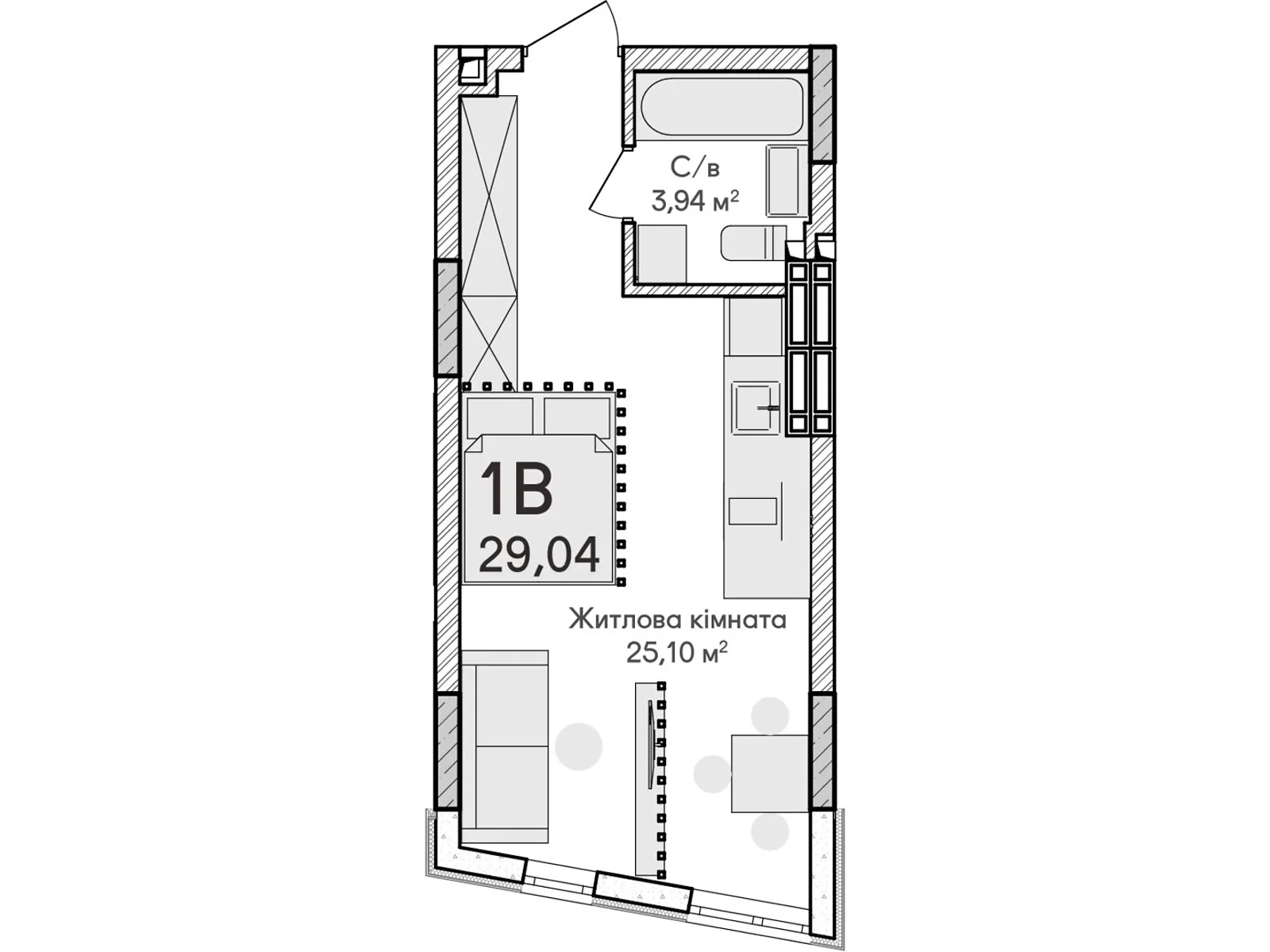 Продається 1-кімнатна квартира 29 кв. м у Ірпені, вул. Ольги Кобилянської(Достоєвського) - фото 1