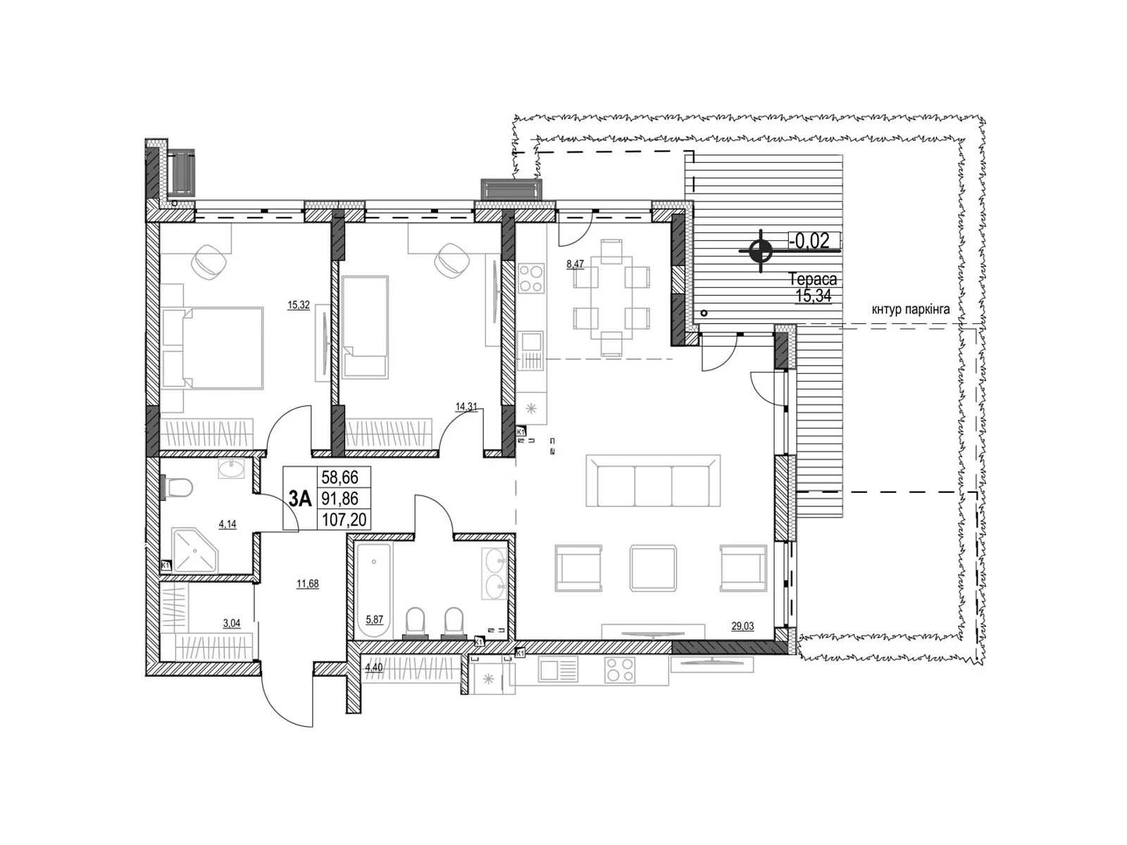 Продается 3-комнатная квартира 107.2 кв. м в Кропивницком, ул. Яновского, 65/52 - фото 1
