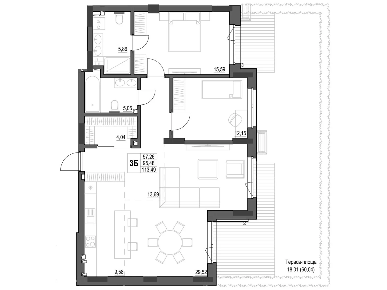 Продается 3-комнатная квартира 103.33 кв. м в, цена: 134329 $ - фото 1