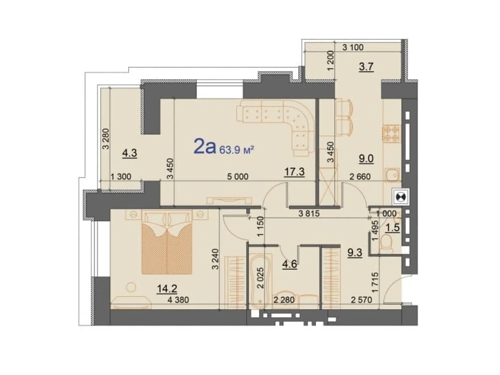 Продается 2-комнатная квартира 63.9 кв. м в Николаеве - фото 1