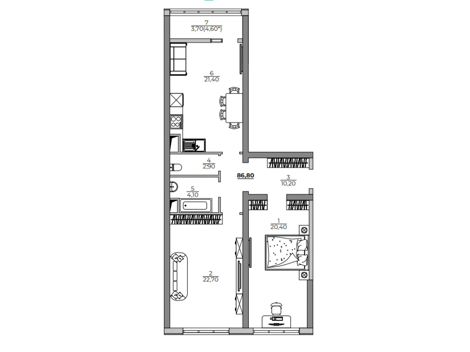 Продается 2-комнатная квартира 86.8 кв. м в Одессе, цена: 82894 $ - фото 1