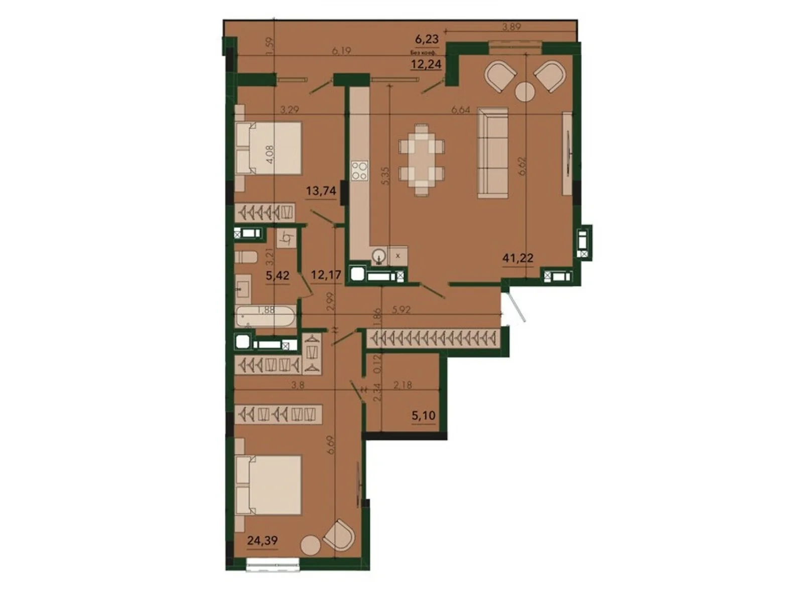 Продается 2-комнатная квартира 108.27 кв. м в Сокольниках, ул. Героев Крут - фото 1