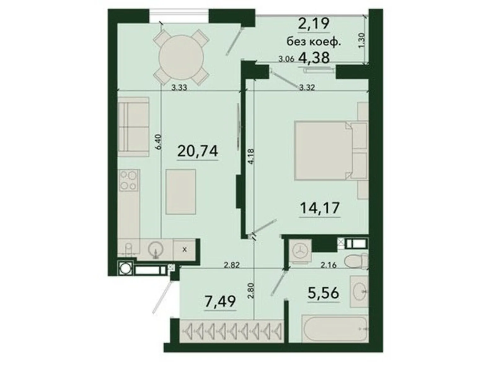 Продается 1-комнатная квартира 49.9 кв. м в Сокольниках, ул. Героев Крут - фото 1