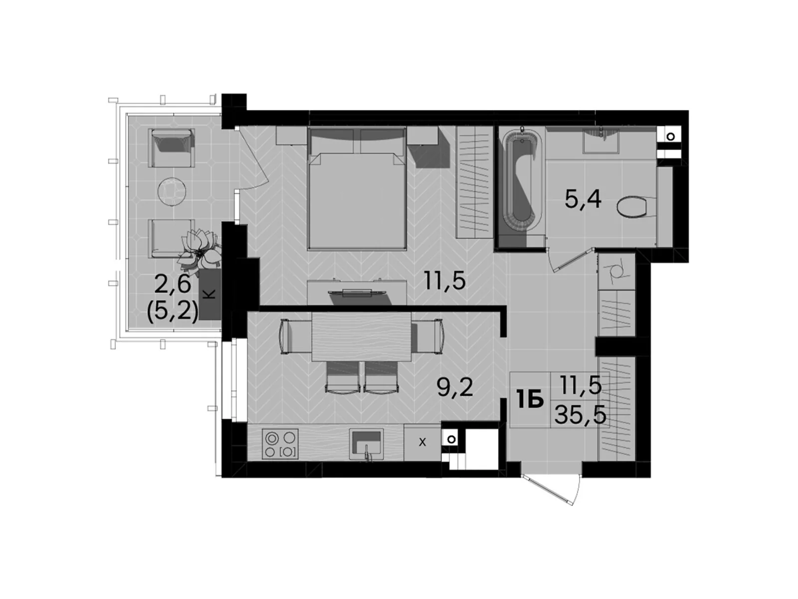 Продається 1-кімнатна квартира 35.5 кв. м у Вінниці, вул. Келецька, 1 - фото 1