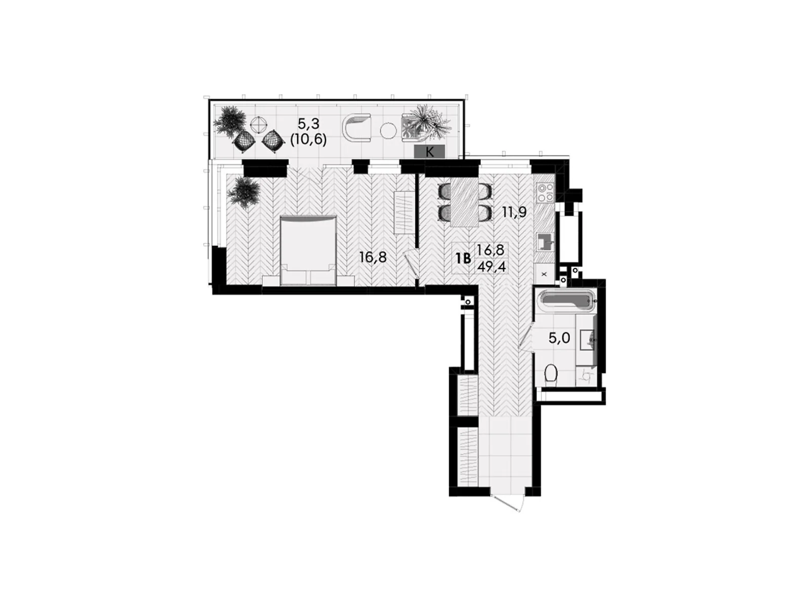 Продається 1-кімнатна квартира 49.4 кв. м у Вінниці, вул. Келецька, 1 - фото 1