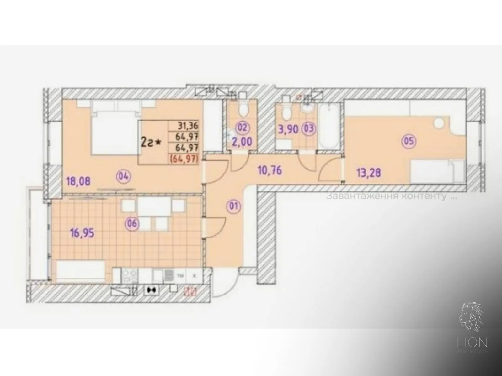 Продается 2-комнатная квартира 64.47 кв. м в Буче, ул. Николая Мозгового, 2 - фото 1