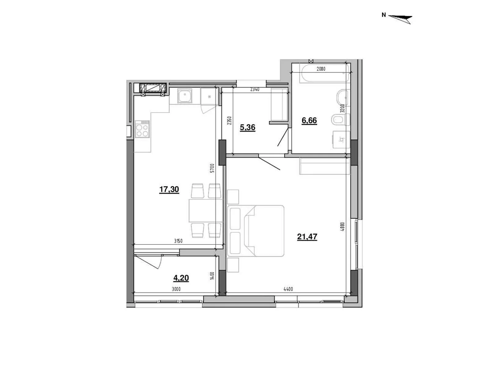 Продается 1-комнатная квартира 54.99 кв. м в Львове, цена: 84314 $ - фото 1