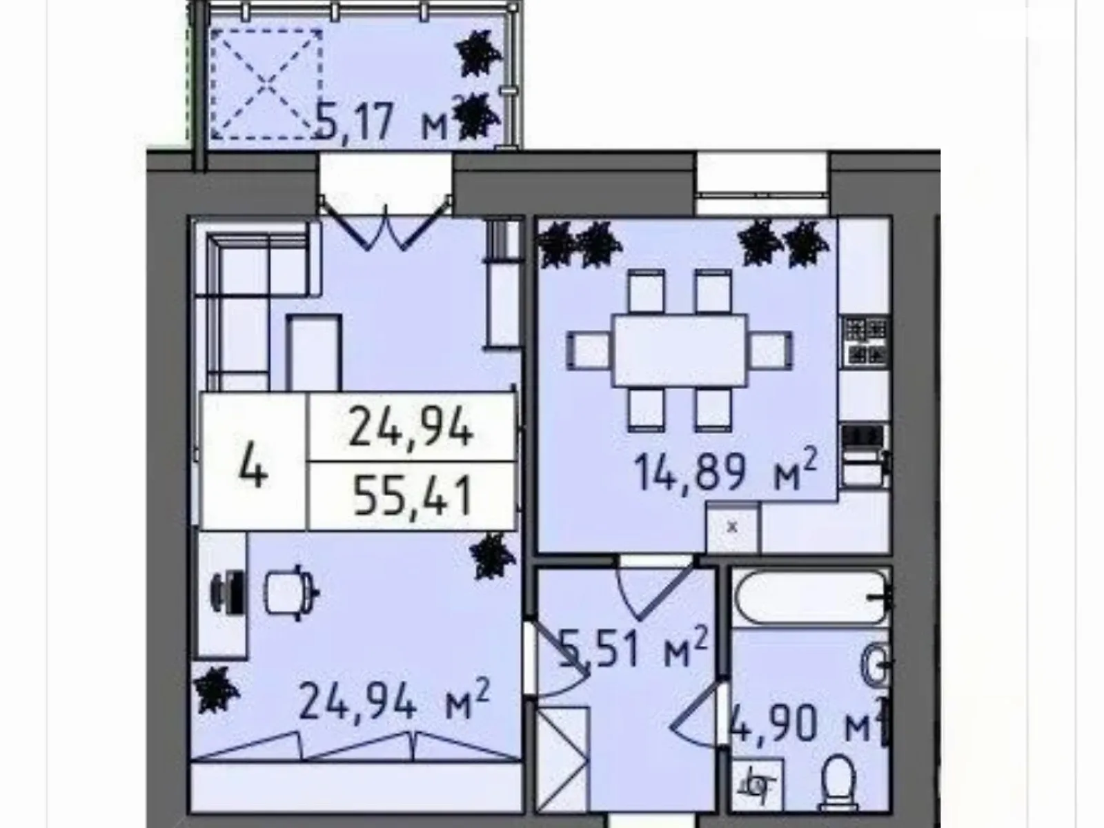 Продается 1-комнатная квартира 55.41 кв. м в Хмельницком, пер. Симона Петлюры(Куприна), 7/3 - фото 1