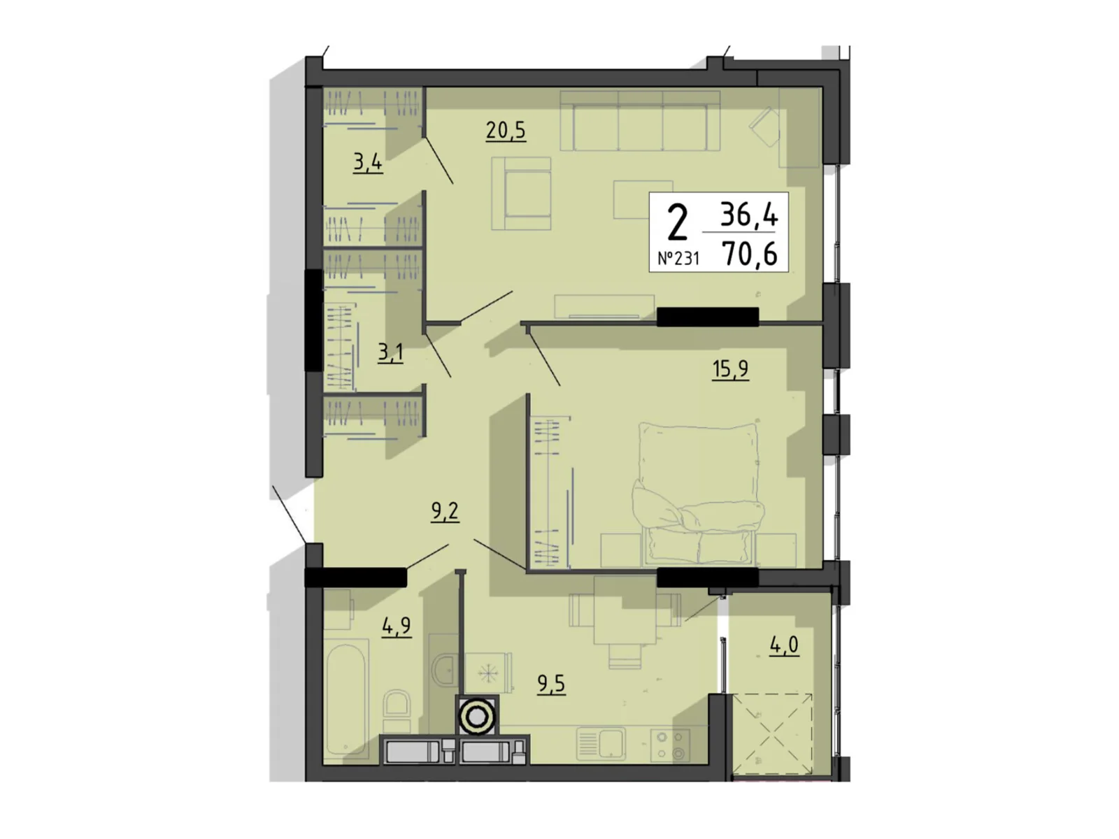 вул. Білецька, 56 Циганська Гора Тернопіль ЖК SvitLand Residences, цена: 84720 $ - фото 1