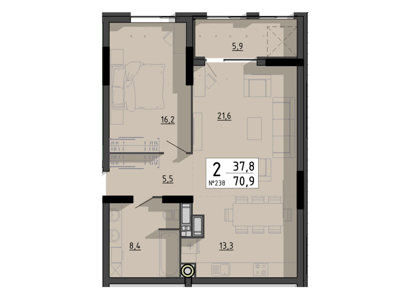 вул. Білецька, 56 Циганська Гора Тернопіль ЖК SvitLand Residences, цена: 63810 $ - фото 1