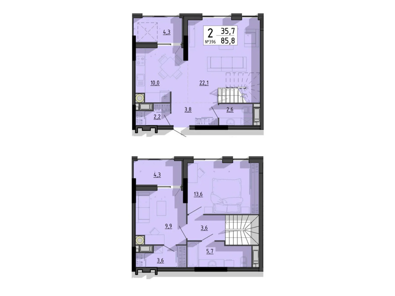 2-комнатная квартира 85.8 кв. м в Тернополе, цена: 77220 $ - фото 1