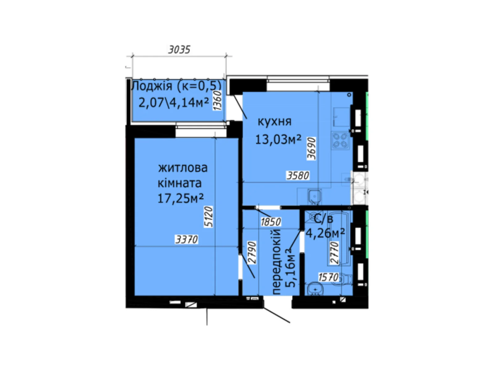 Продается 1-комнатная квартира 43.1 кв. м в Киеве, цена: 59819 $ - фото 1