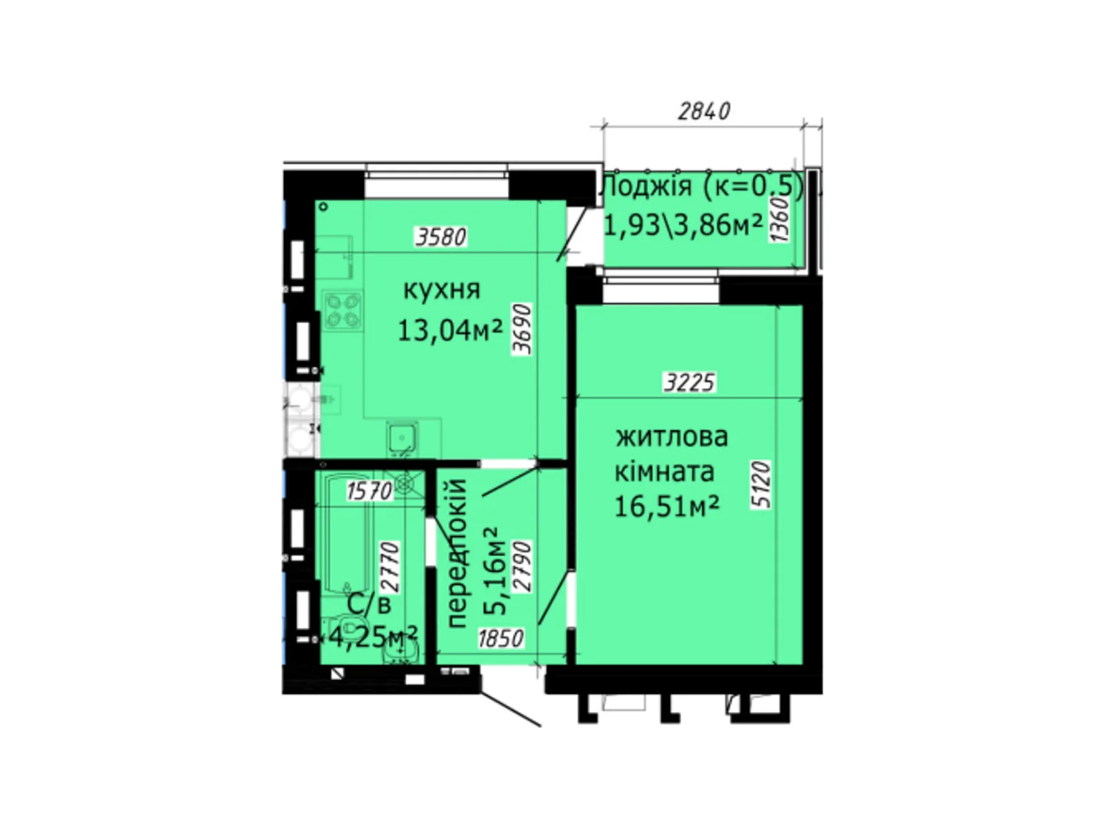 Продается 1-комнатная квартира 41.9 кв. м в Киеве, цена: 58153 $ - фото 1