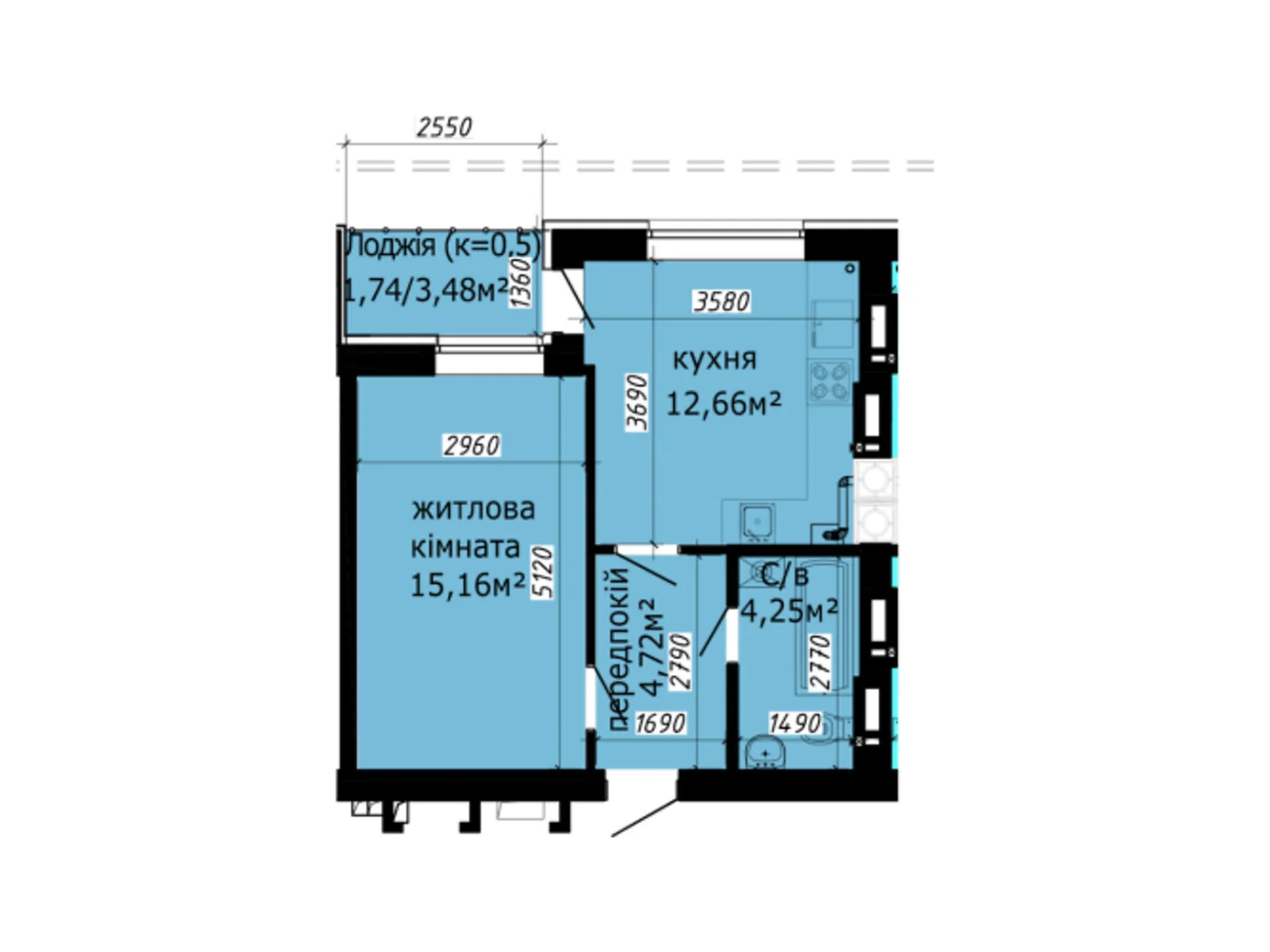 Продается 1-комнатная квартира 41.2 кв. м в Киеве, цена: 57181 $ - фото 1