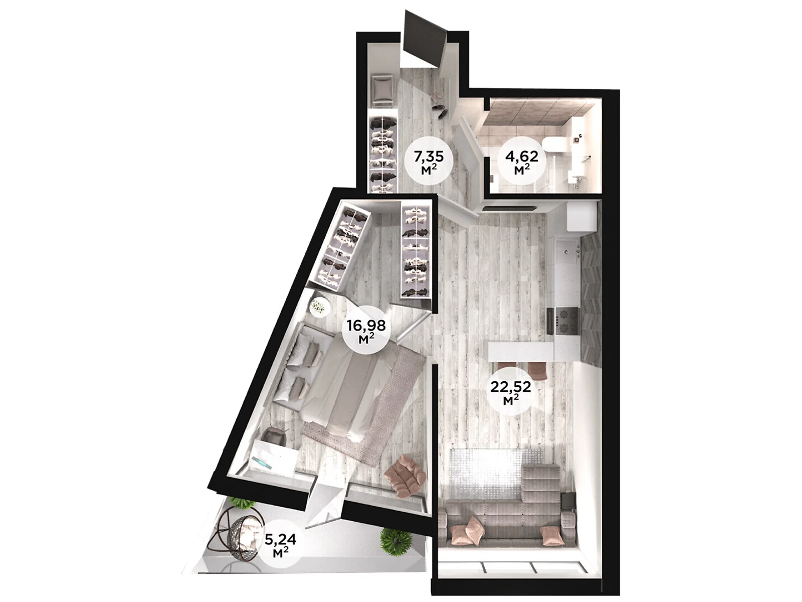 Продається 1-кімнатна квартира 57.33 кв. м у Дніпрі, вул. Сонячна Набережна(Малиновського Маршала) - фото 1