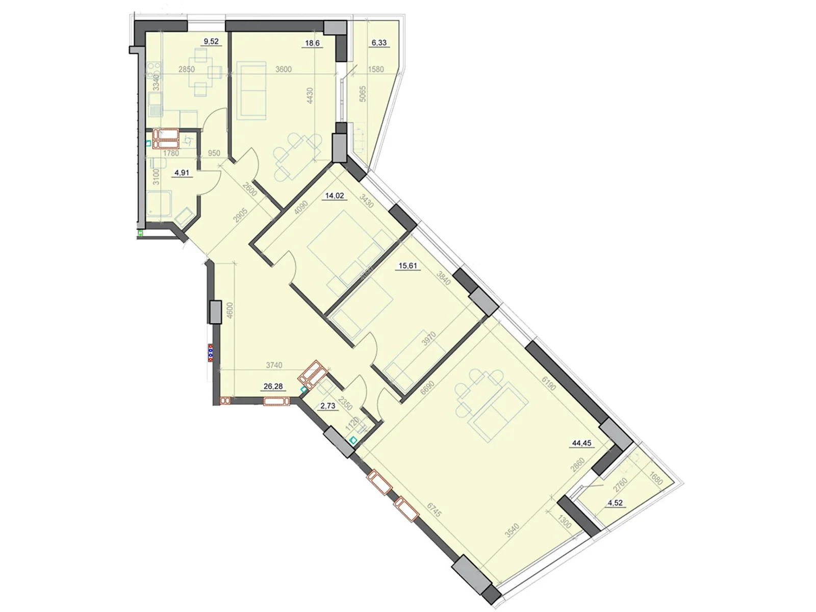 Продається 4-кімнатна квартира 139.38 кв. м у Дніпрі, вул. Сонячна Набережна(Малиновського Маршала) - фото 1