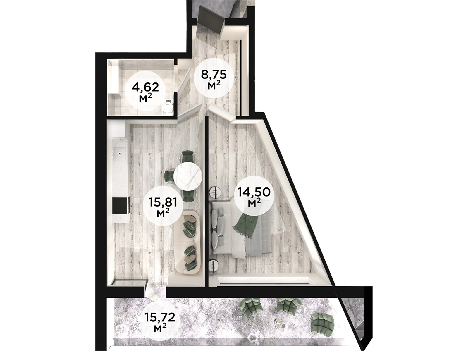 Продається 1-кімнатна квартира 59.4 кв. м у Дніпрі, вул. Сонячна Набережна(Малиновського Маршала) - фото 1