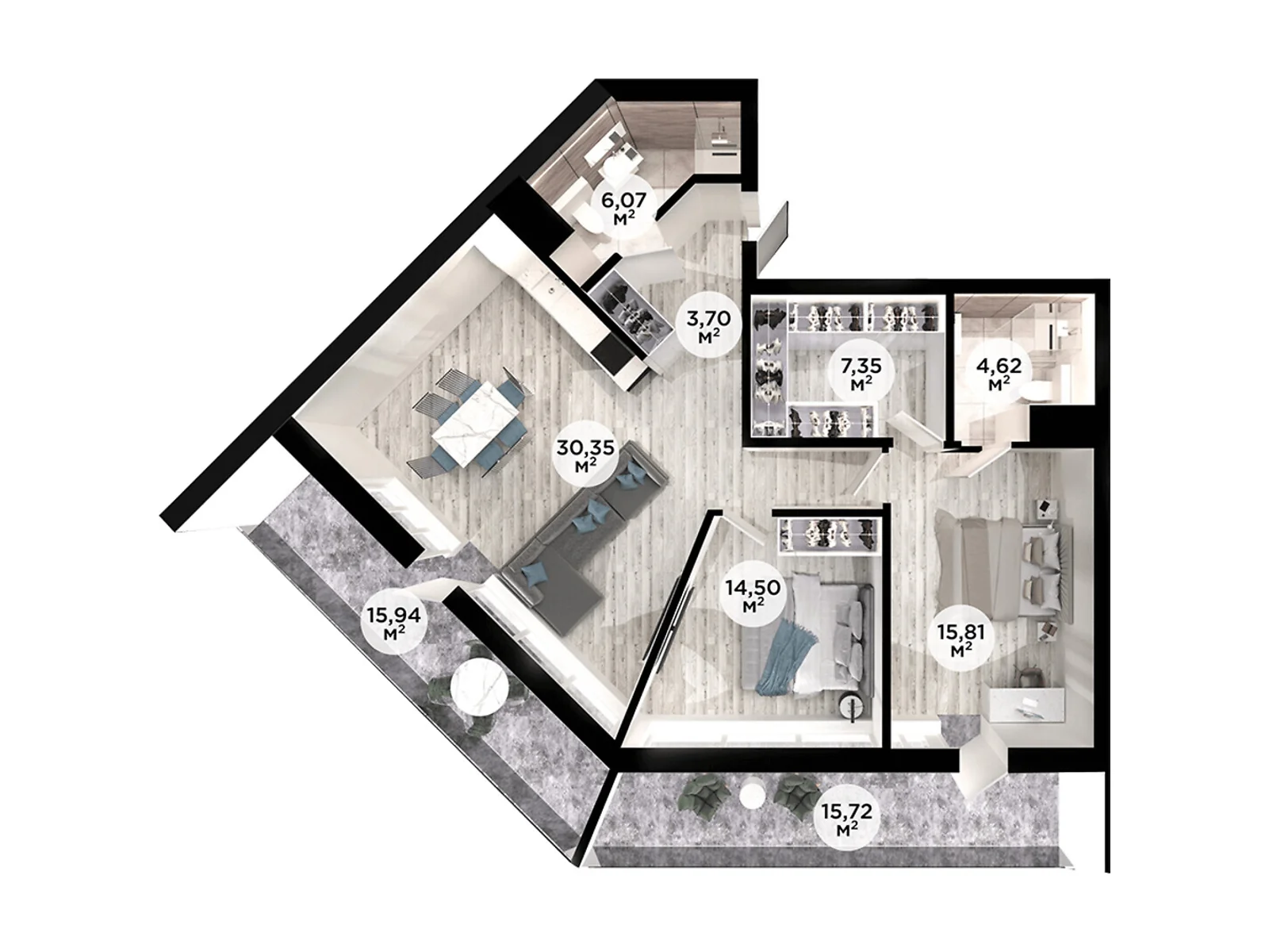 Продается 3-комнатная квартира 115.74 кв. м в Днепре, ул. Солнечная Набережная(Малиновского Маршала) - фото 1