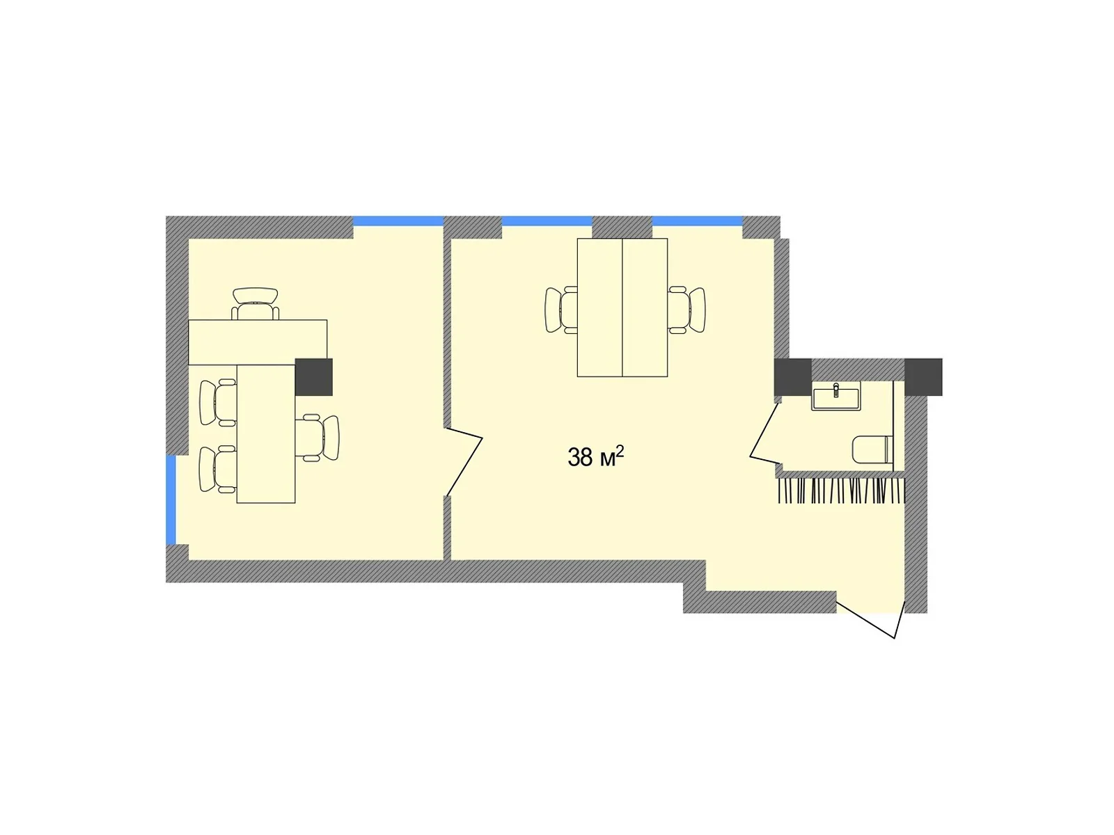 Продается офис 38 кв. м в бизнес-центре, цена: 45600 $ - фото 1