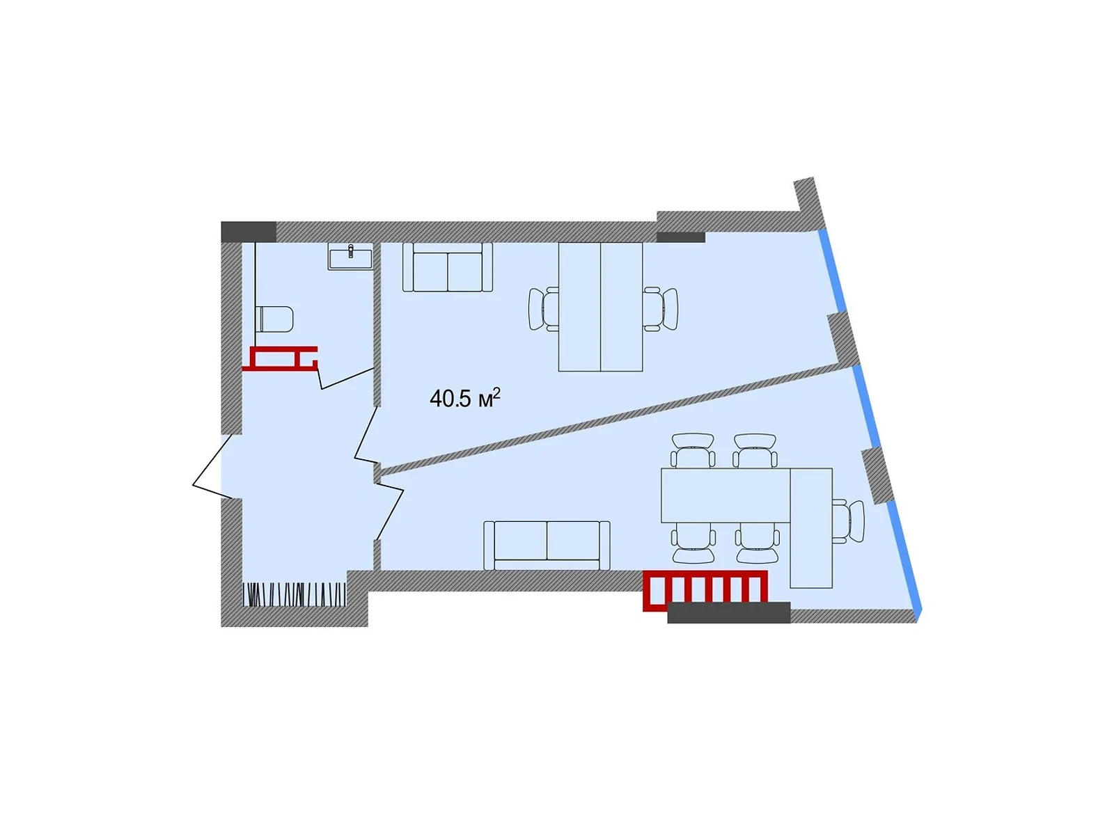 Продається офіс 40.5 кв. м в бізнес-центрі, цена: 48600 $ - фото 1